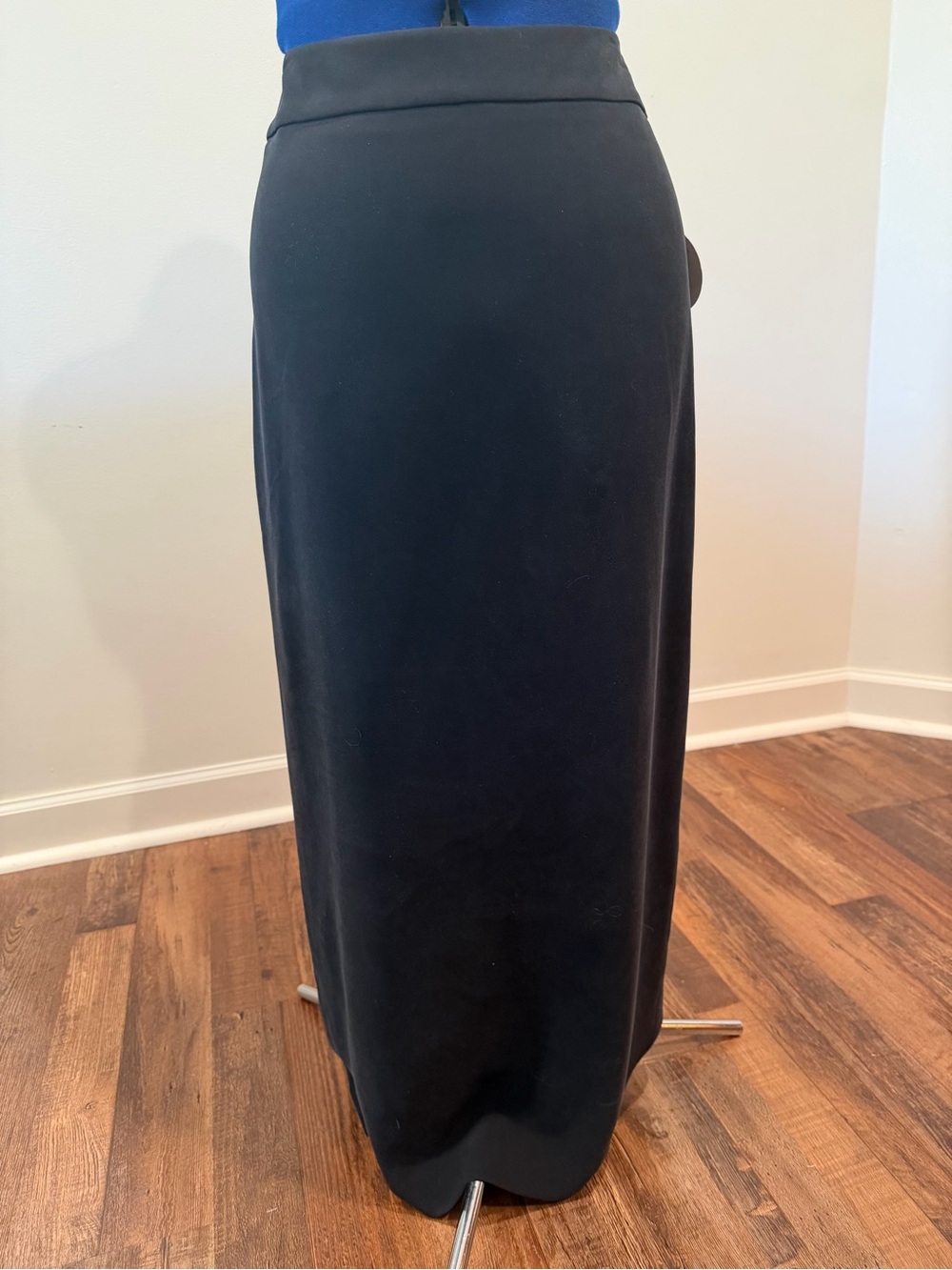 Vintage Valerie Stevens 100% Silk Black Maxi Skirt NWT